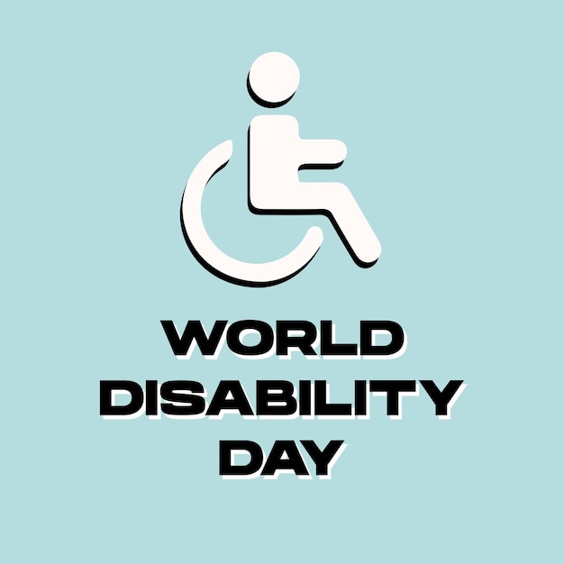 World disability day with wheelchair icon