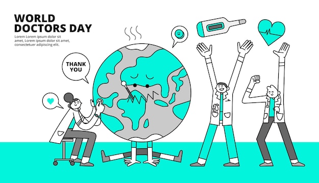 World Doctor Day Hand Drawn Character Illustration