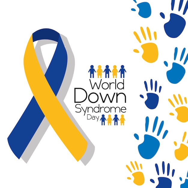 World down syndrome day greeting card symbolic color campaign