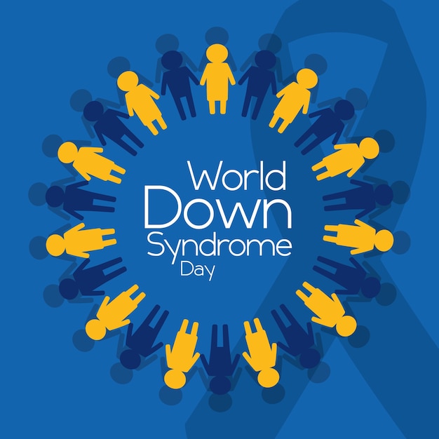 World down syndrome day people emblem poster