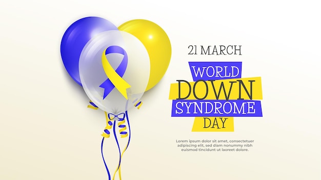 Giornata mondiale della sindrome di down con palloncini