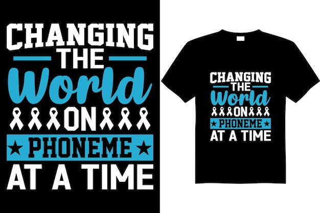 вектор дизайна футболки осведомленности о дислексии в мире