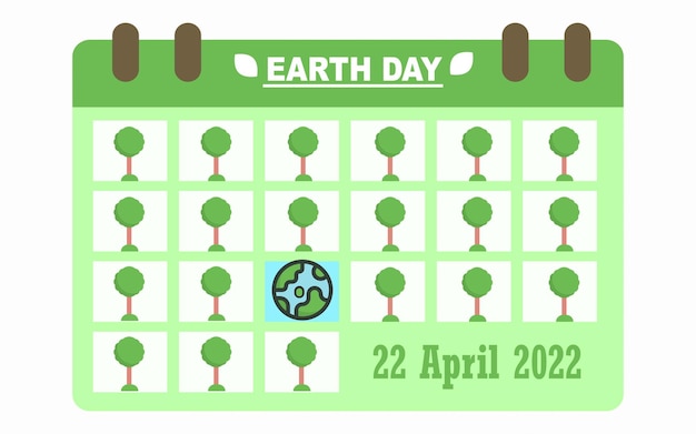 World earth day calendar design