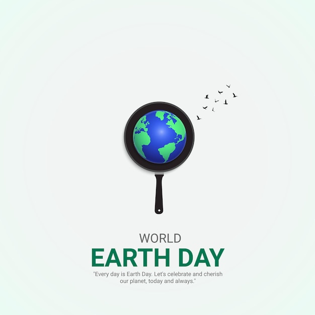 地球の日 ソーシャルメディア ポスター ヴェクトル 3D イラスト