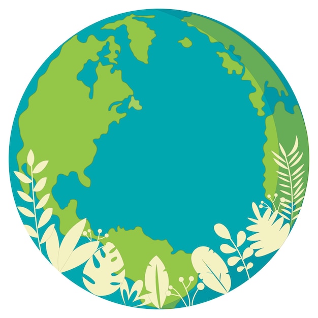 Vector world earth day flat illustration