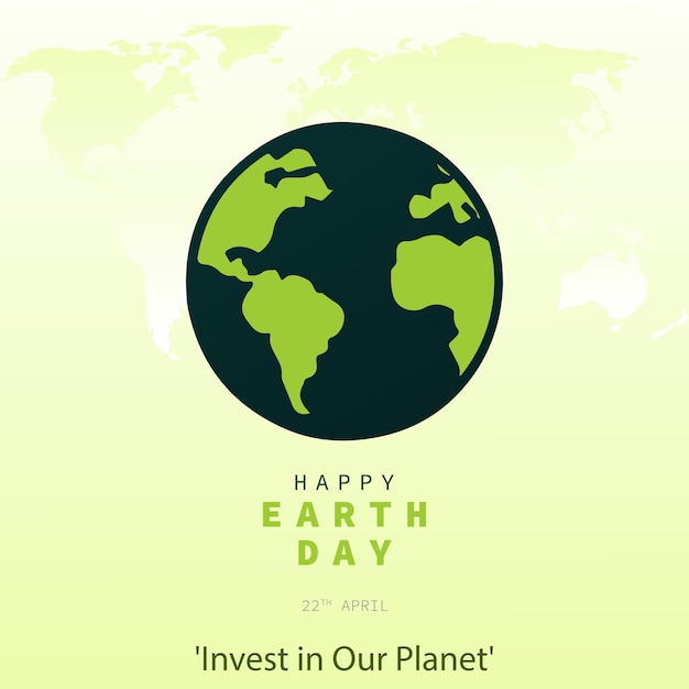 World Earth Day poster design with earth icon