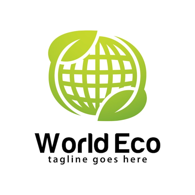 世界のエコのロゴのデザイン テンプレート