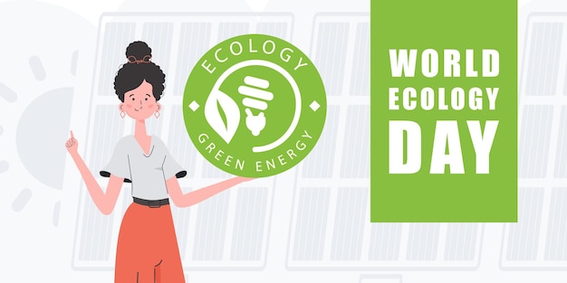 World Ecology Day poster Flat style Veil illustration