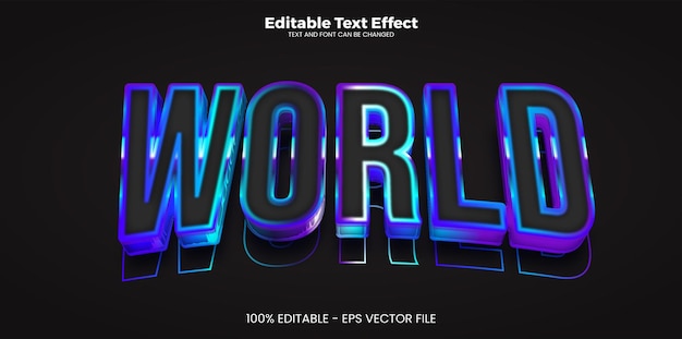 World editable text effect in modern trend style