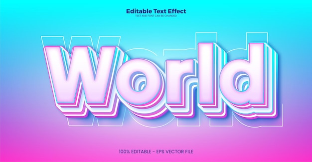 World editable text effect in modern trend style