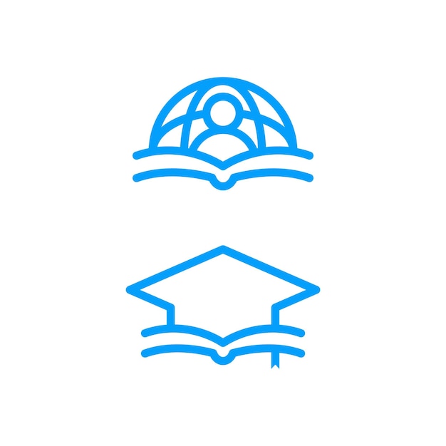 world education logo design vector graphic icon