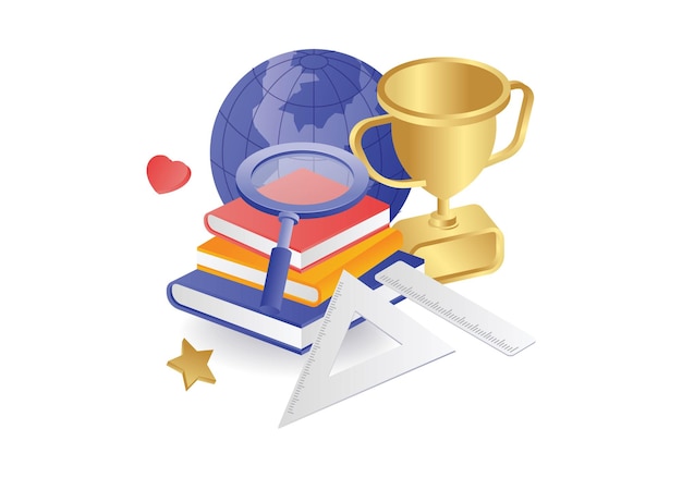 Vector world educational achievement concept