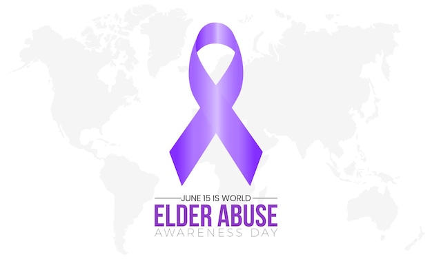 세계 노인 학대 인식의 날 6월 15일 배너 포스터 카드 및 배경 디자인을 위한 연례 건강 인식 개념