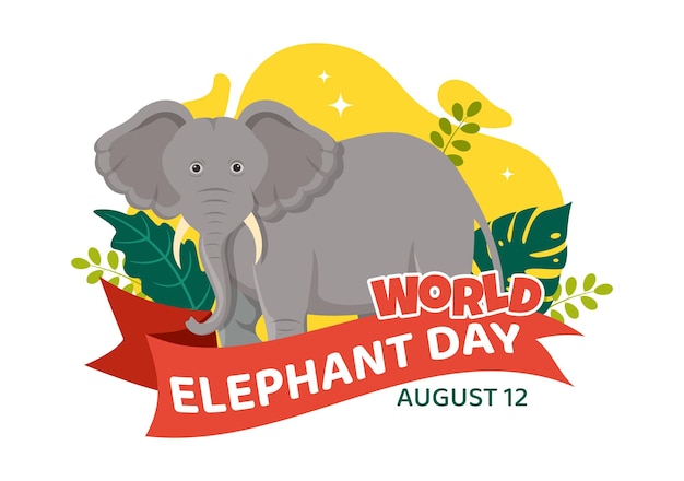 World Elephant Day Vector Illustration with Elephants Animals for Salvation Efforts and Conservation