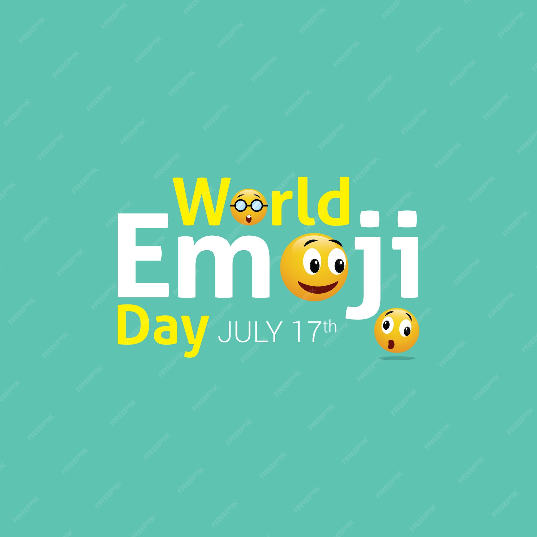 Premium Vector World emoji day