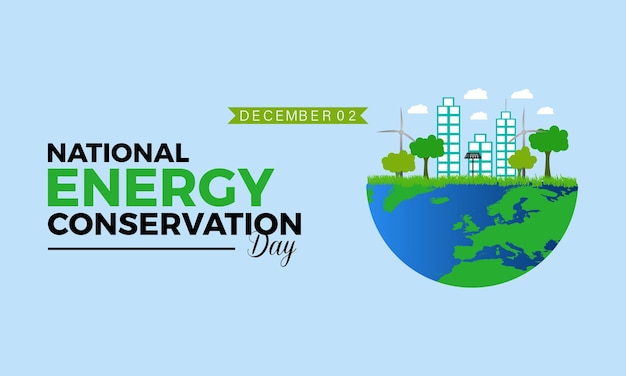 World Energy conservation day is observed December Banner poster card background design