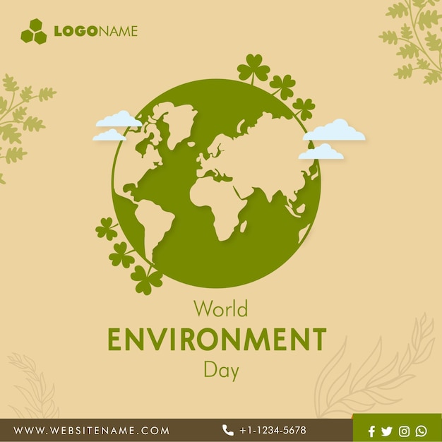 World Environment Day in 5 June Social media post Environment day post