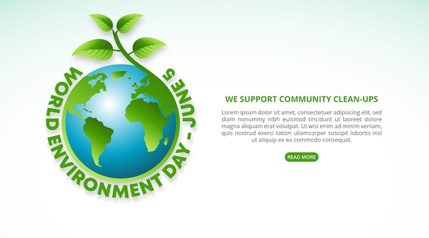 World environment day background with the earth with plant
