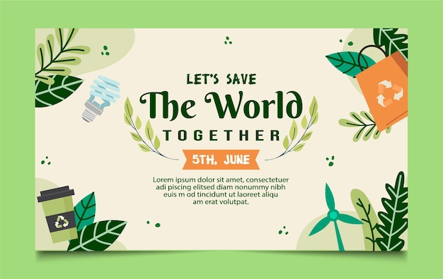 Vector world environment day banner design