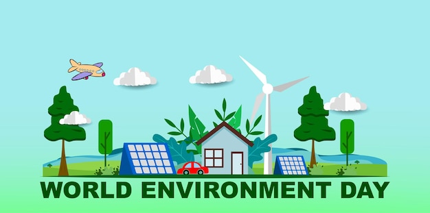 world environment day banner ecologic green