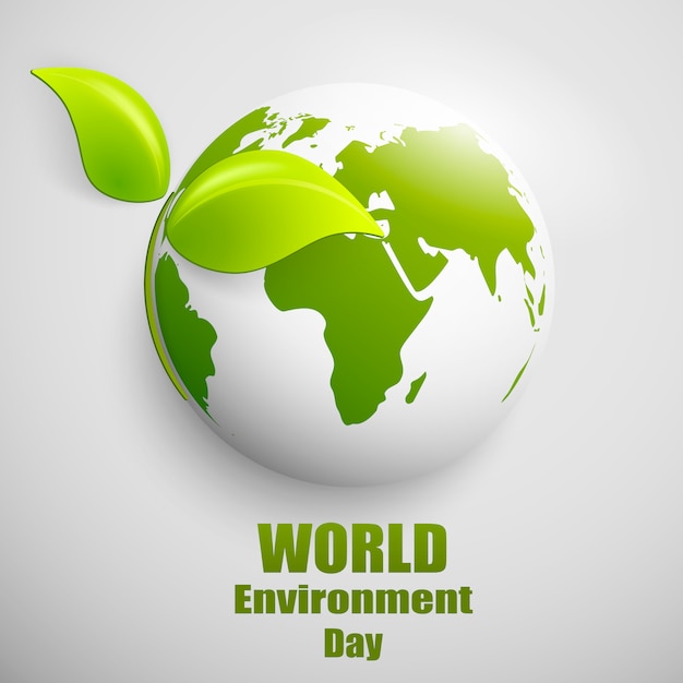 Vector world environment day banner with earth globe