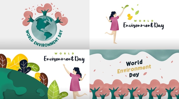 World environment day card illustration.