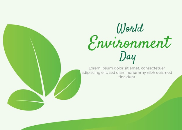 벡터 웹 배너를 위한 푸른 나무와 행성 지구 디자인이 있는 세계 환경의 날 개념
