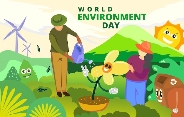 World environment day environmental care illustration