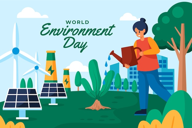 World environment day flat background