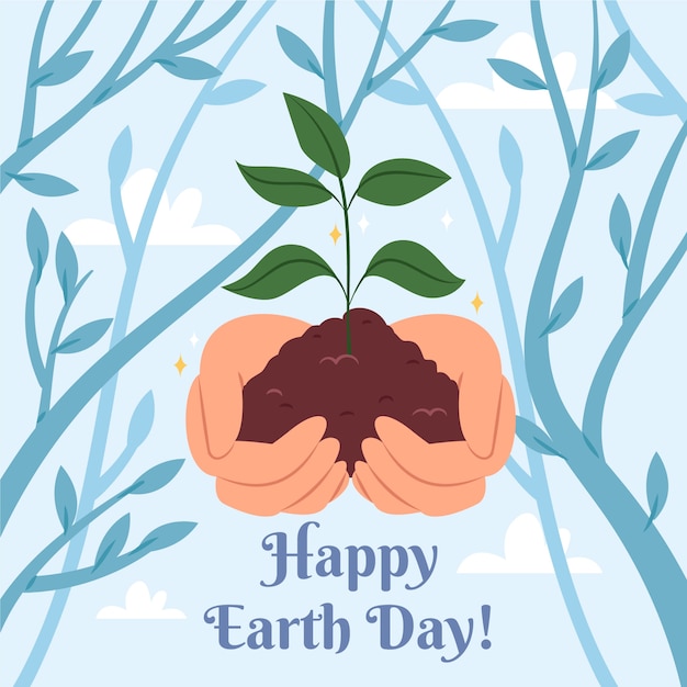 Vector world environment day flat illustration