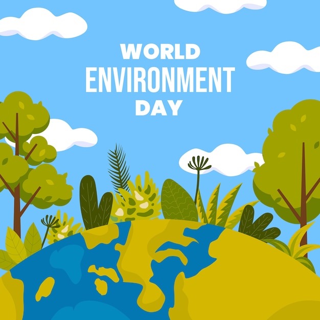 World environment day hand drawn illustration