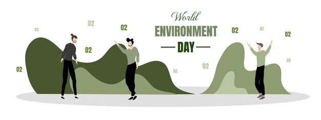 Illustrazione della giornata mondiale dell'ambiente vettore