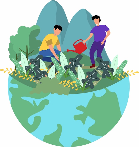 Vector world environment day illustration