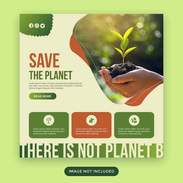 World environment day instagram posts template design