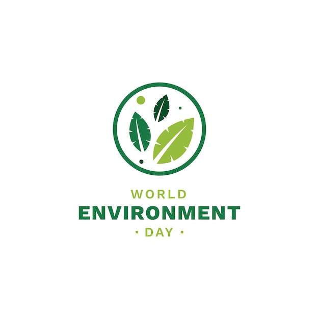 Vector world environment day leaf green and natural