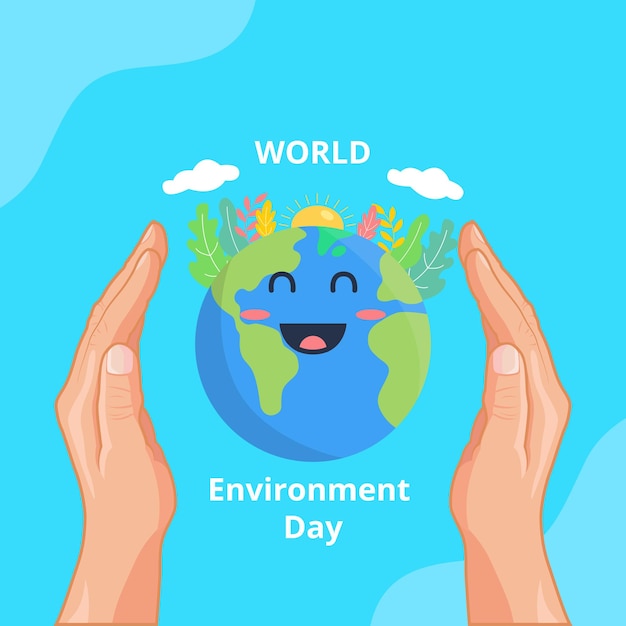 World environment day poster save the planet vector illustration