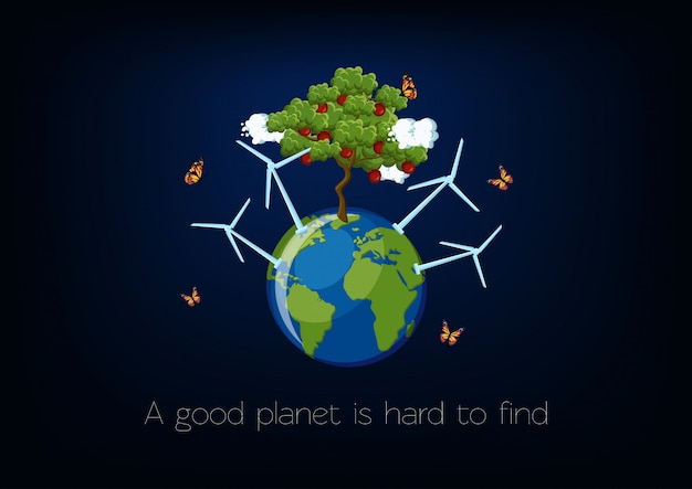 World environment day poster with planet