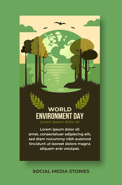 Vector world environment day vector for social media post design template