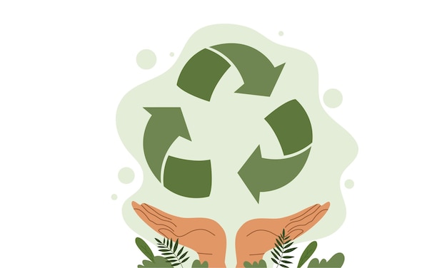 World environment day with green earth concept illustration vector