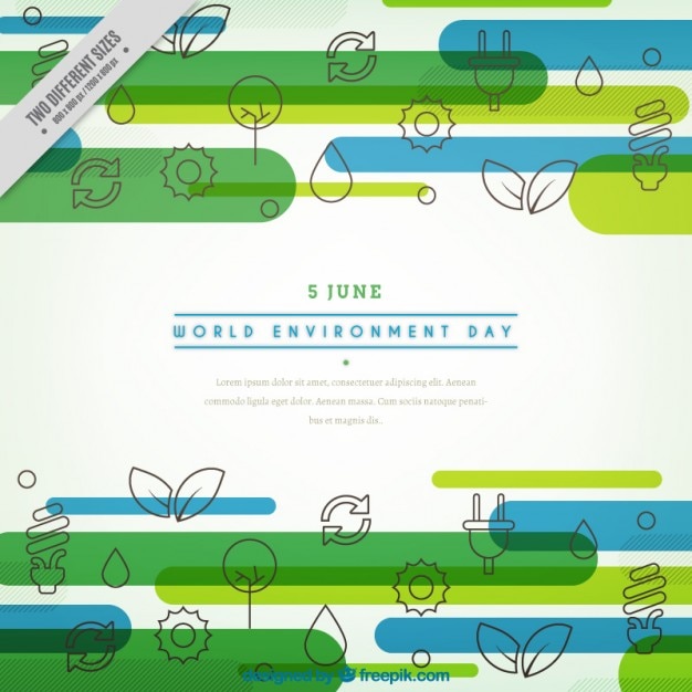 World environment day with icons background