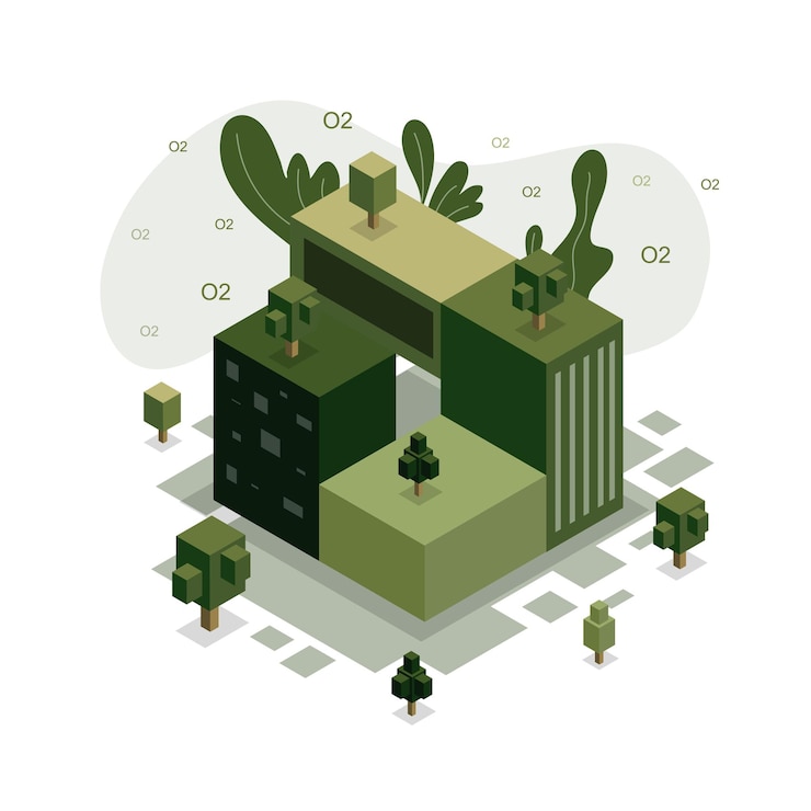 Vector world environment day with isometric style vector