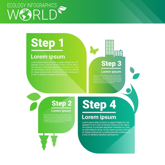 Vector world environmental protection green energy ecology infographics banner with copy space