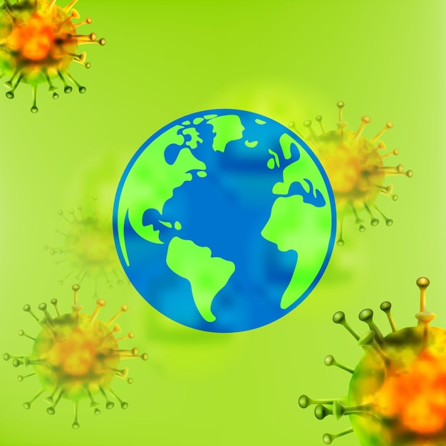 Vector world epidemic danger  global crisis due coronavirus disease vector illustration