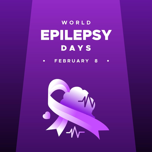 Vector world epilepsy day background with ribbon