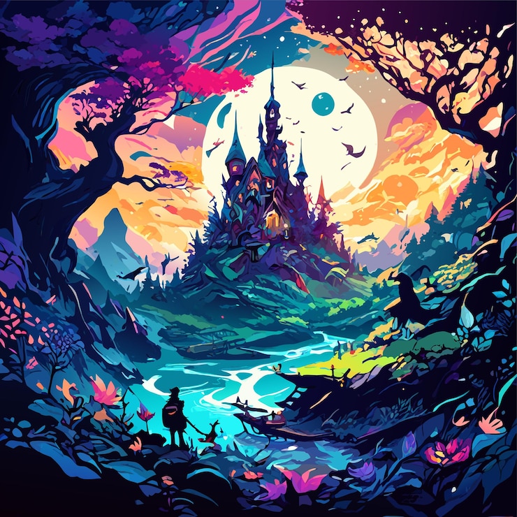 Vector ファンタジーワールド イラスト