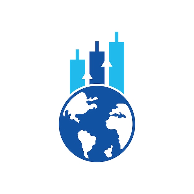 Концепция дизайна логотипа мировых финансов. Шаблон векторного логотипа World Stats.