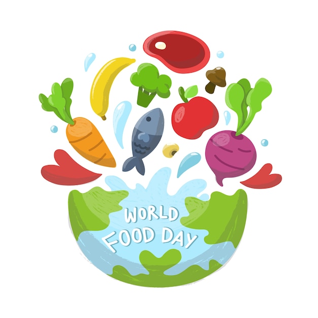 Vector world food day background.