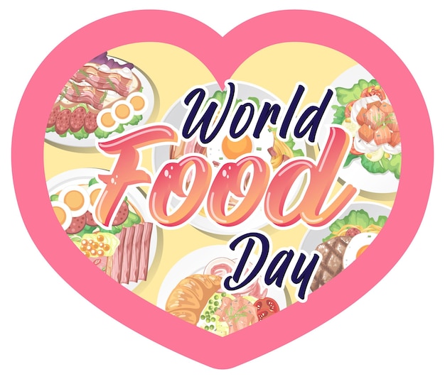 Banner della giornata mondiale dell'alimentazione a forma di cuore