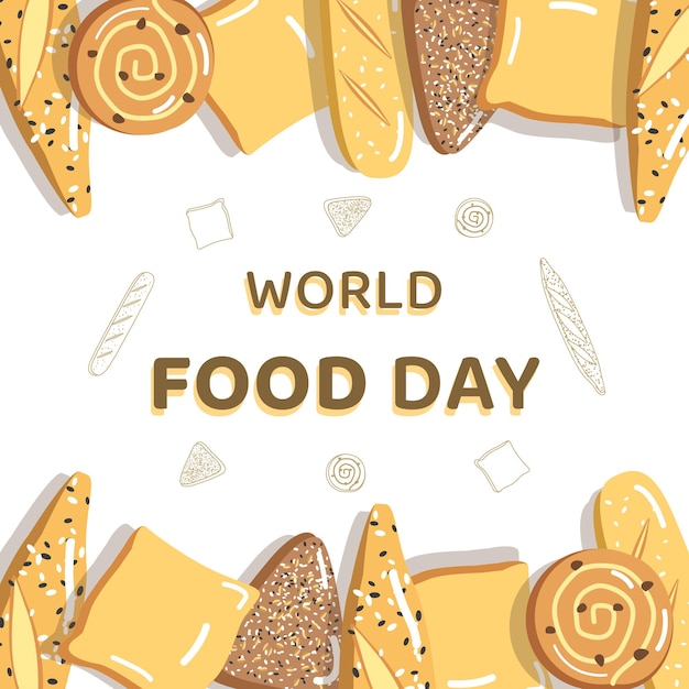 World food day, bread illustration background