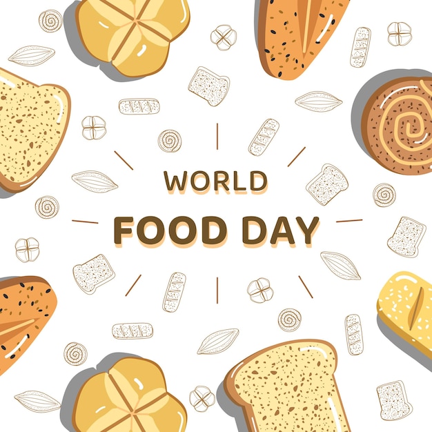 World food day bread illustration background